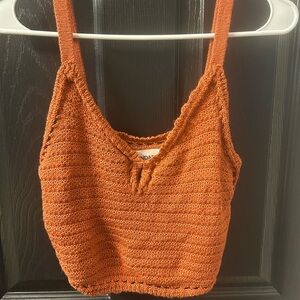 Burnt Orange Knit Crop Top